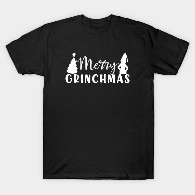 Merry Grinchmas Men Woman Black And White Shirt Wife T-Shirt by dieukieu81